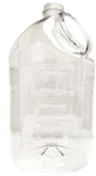 PET - 1 Gallon Square Bottle with Handle - Clear